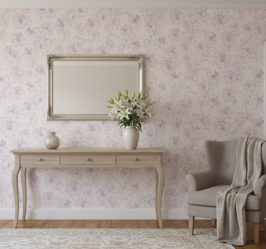 Papier peint couloir design floral lys en fleurs - TenStickers