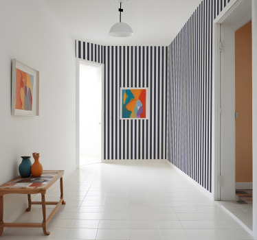Papier peint couloir fines rayures verticales - TenStickers