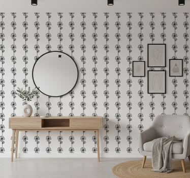 Papier peint couloir fleurs verticales noires - TenStickers