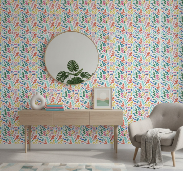 Papier peint couloir formes colorées abstraites - TenStickers
