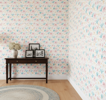 Papier peint couloir motif fleurs marguerites - TenStickers