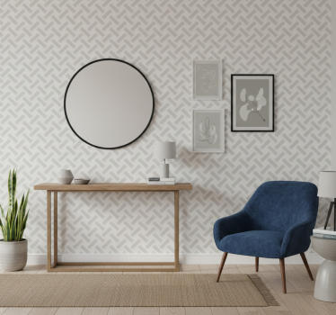 Papier peint couloir motif géométrique blanc carré - TenStickers