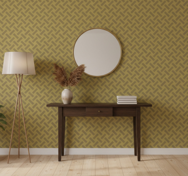 Papier peint couloir motif géométrique jaune carré - TenStickers