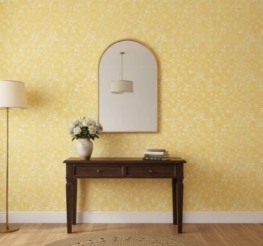 Papier peint couloir motif jaune délicat - TenStickers