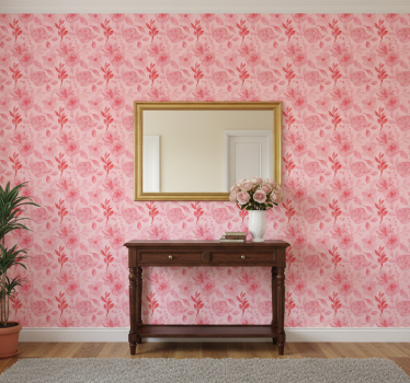 Papier peint couloir motif roses romantiques - TenStickers