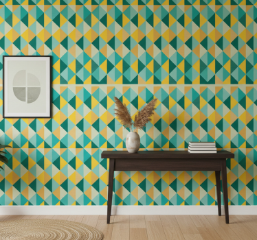 Papier peint couloir motif triangles géométriques - TenStickers
