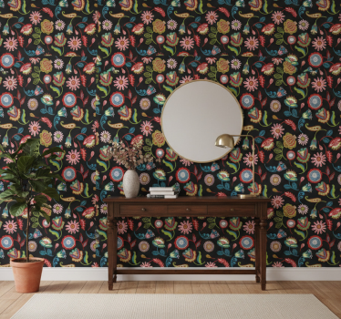 Papier peint couloir motifs botaniques gracieux - TenStickers