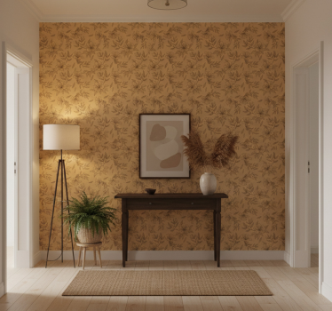 Papier peint couloir motifs stylisés beige - TenStickers