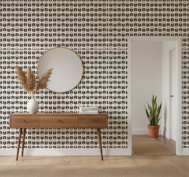 Papier peint couloir répétition géométrique beige - TenStickers