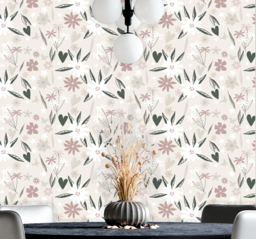 Papier peint fleur moderne Conception de fleurs vintage - TenStickers