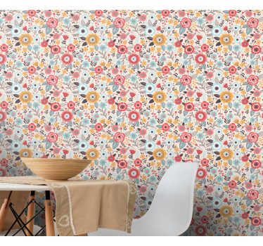 Papier peint fleur moderne Imprimé fleuri 'ditsy' - TenStickers