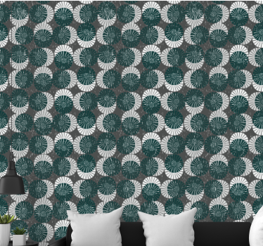 Papier peint cercles motif de nuances sombres - TenStickers
