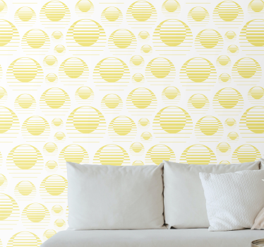 Papier peint formes géométriques motifs cercles - TenStickers