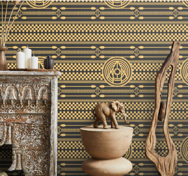 Papier peint graphique sticker maori tribal - TenStickers