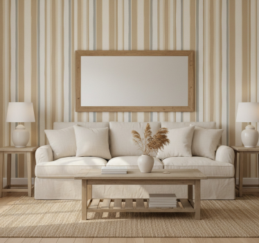 Papier peint ligne verticale blanc beige fermette - TenStickers