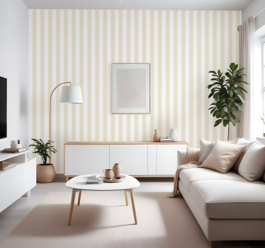 Papier peint ligne verticale couleur beige - TenStickers
