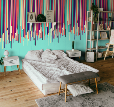 Papier peint ligne verticale Fines rayures rétro - TenStickers