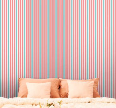 Papier peint lignes horizontales ambiance chambre rayée - TenStickers