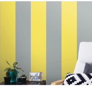 Papier peint lignes verticales jaunes et grises - TenStickers