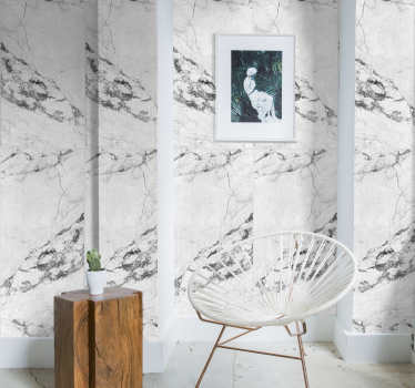Papier peint marbre élégance en blanc - TenStickers