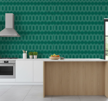 Papier peint motif géométrique vert - TenStickers