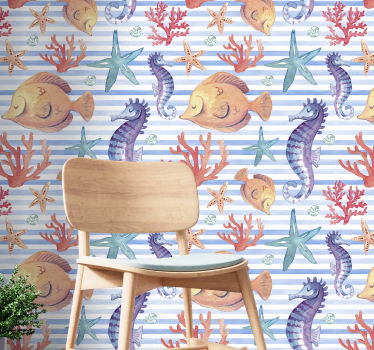 Papier peint poissons modèle de la faune océanique - TenStickers