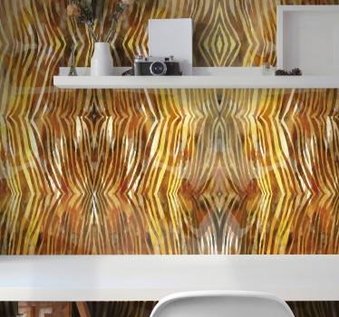 Papier peint zèbre lignes organiques abstraites - TenStickers