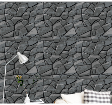 Papier peint pierre carrelage en mosaïque de pierre - TenStickers