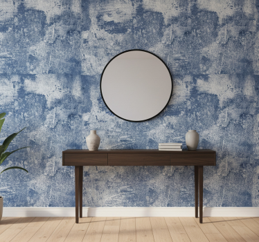 Papier peint pierre effet béton bleu - TenStickers