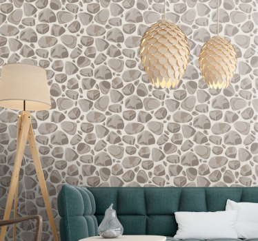 Papier peint pierre Effet pierres rustiques style "japandi" - TenStickers