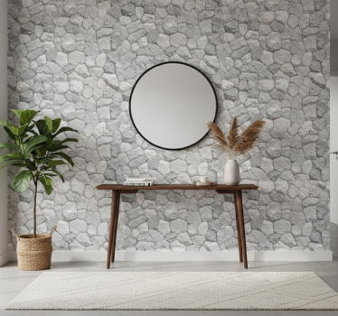 Papier peint pierre et tapis motif de pierres - TenStickers