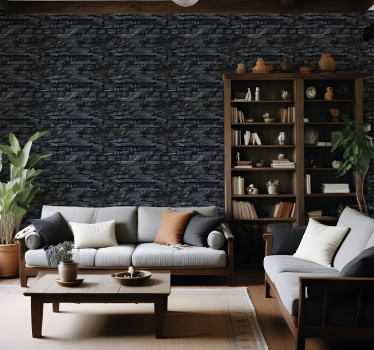 Papier peint pierre motif noir - TenStickers