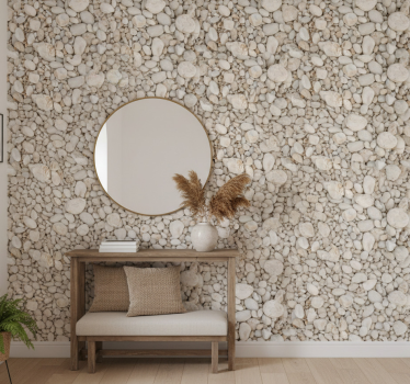 Papier peint pierre petits galets blancs - TenStickers