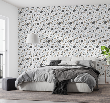 Papier peint pierre terrazo gris - TenStickers