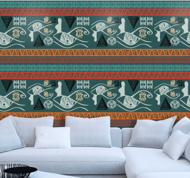 Papier peint poissons géométrie tribale côtière - TenStickers
