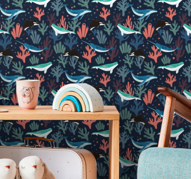Papier peint poissons scène sous-marine - TenStickers