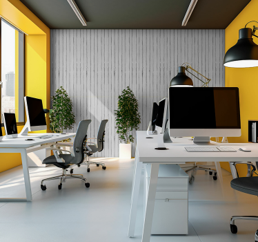 Papier peint bureau effet bandes de ciment - TenStickers