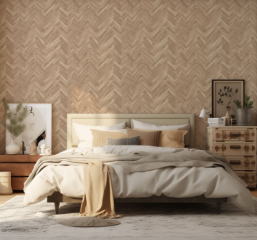Papier peint chambre adulte bois clair - TenStickers