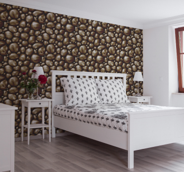 Papier peint chambre adulte Papier peint motif pierres marrons - TenStickers