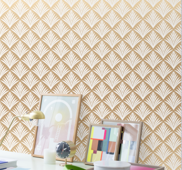 Papier peint pour couloir Feuilles d'or dans un style art déco - TenStickers
