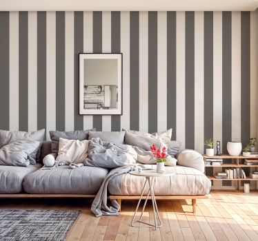 Papier peint salon lignes verticales grises - TenStickers