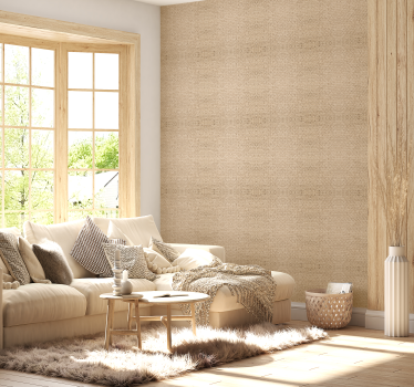 Papier peint salon tissu beige - TenStickers