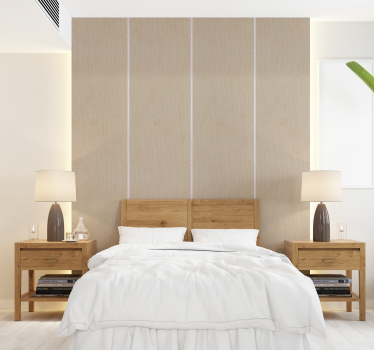 Papier peint tête de lit larges rayures couleur beige - TenStickers