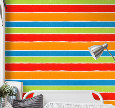 Papier peint rayures lignes colorées - TenStickers