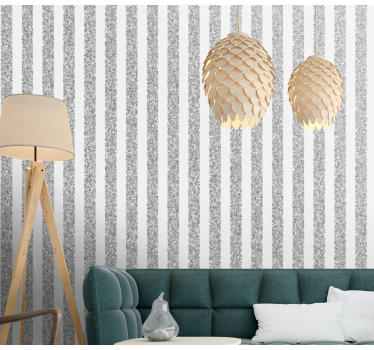 Papier peint rayures blanches et grises effet texturé - TenStickers