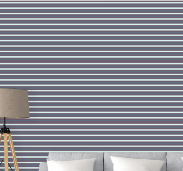 Papier peint rayures design élégant gris et blanc - TenStickers
