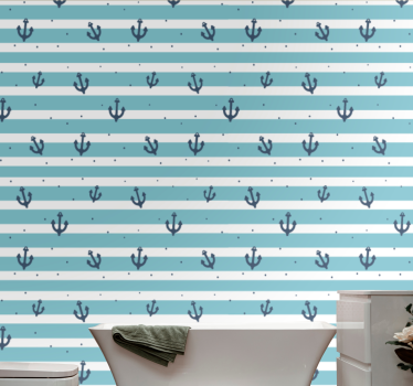 Papier peint rayures motif de rayures maritimes - TenStickers