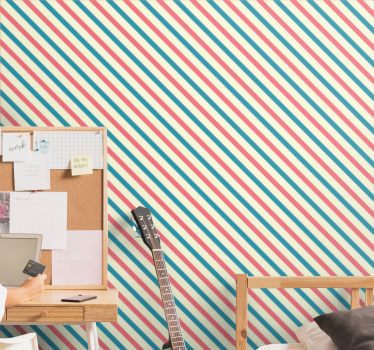 Papier peint rayures motif en diagonale - TenStickers