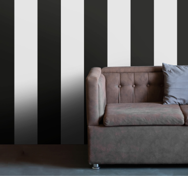 Papier peint rayures Noir et blanc - TenStickers