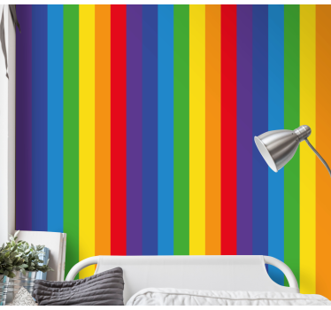 Papier peint rayures Rayures arc-en-ciel - TenStickers